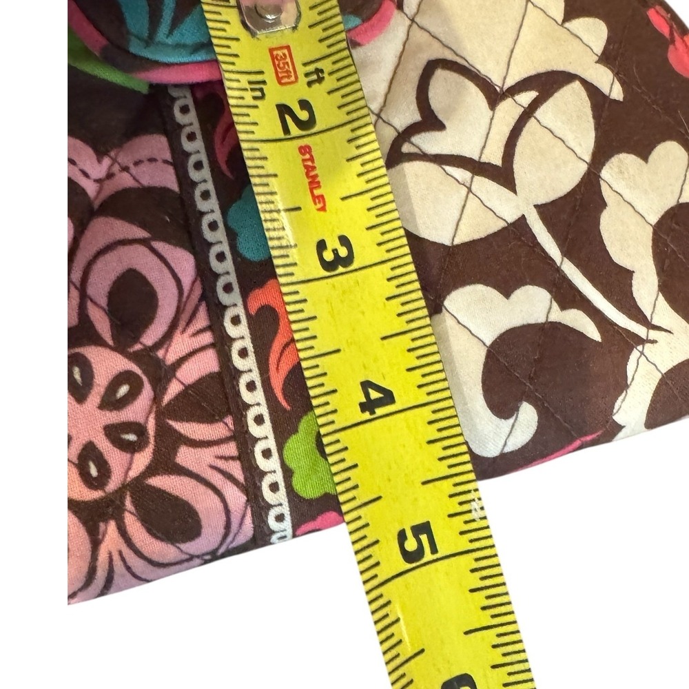 Vera Bradley Lola Quilted Kiss Lock Wallet Brown Pink Green Blue Organizer - Picture 8 of 9
